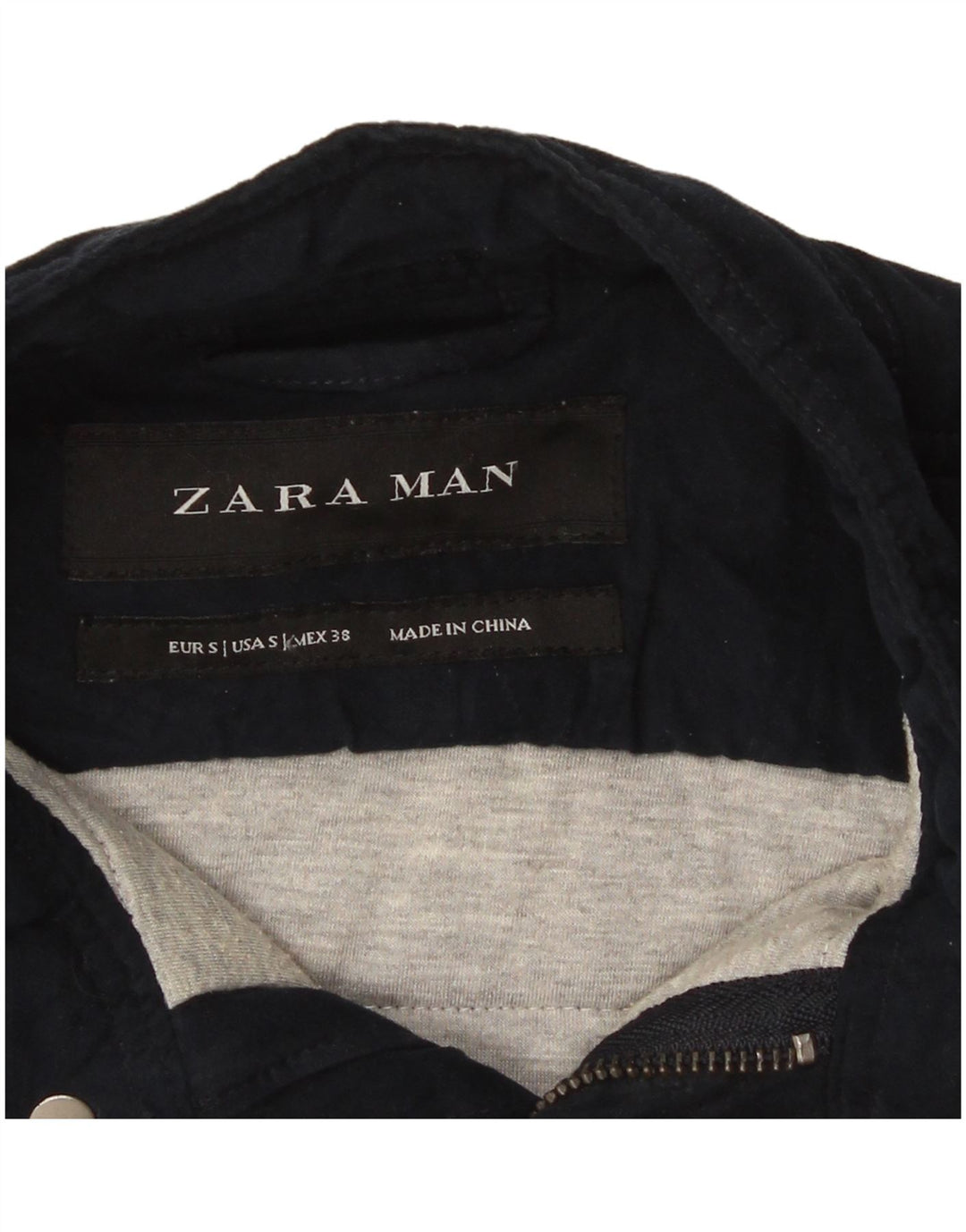 Giacca utility da uomo Zara UK 36 Small Poliestere blu navy