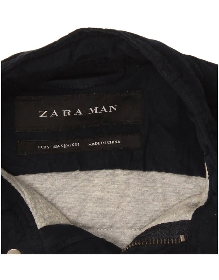 Giacca utility da uomo Zara UK 36 Small Poliestere blu navy