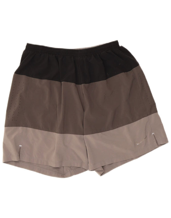 Pantaloncini sportivi Nike Dri Fit da donna UK 14 Large Grigio Colourblock Poliestere