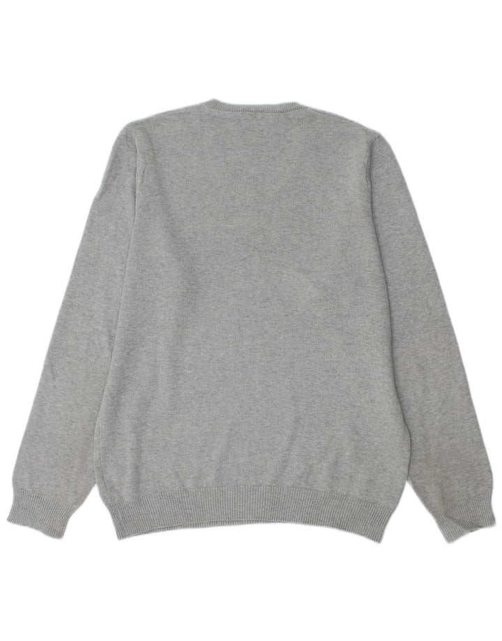 Maglione da uomo Marks & Spencer con scollo a V blu Harbour piccolo cotone grigio