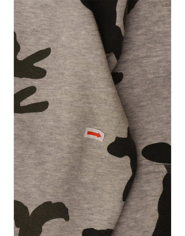 Felpa con cappuccio e zip Nike da uomo, grande, in cotone mimetico grigio