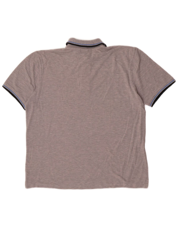 Polo Diadora Uomo Large in Cotone Rigato Grigio