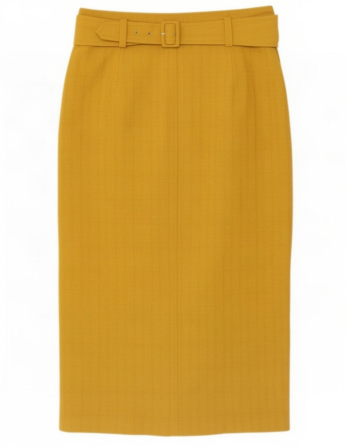 Gonna longuette da donna Marks & Spencer UK 12 media W30 poliestere giallo