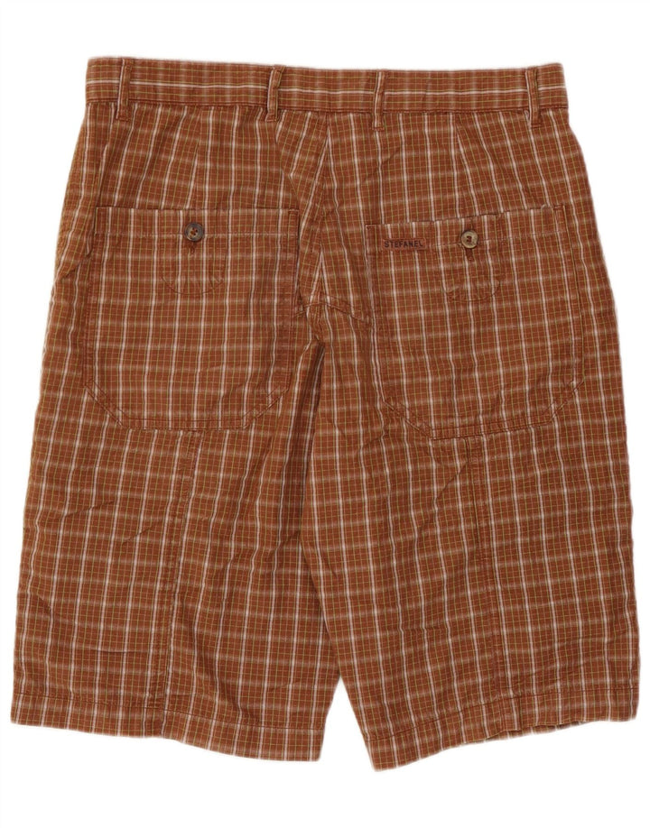 Pantaloncini cargo da uomo Stefanel IT 46 Small W30 Marrone a quadri