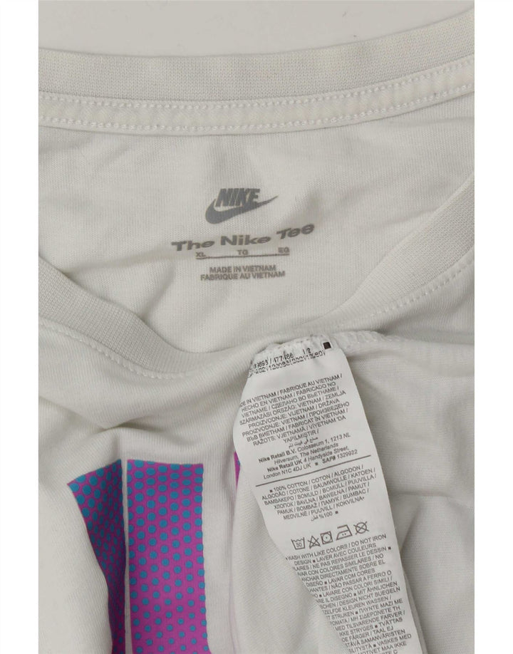 T-shirt grafica da uomo Nike Top XL in cotone bianco