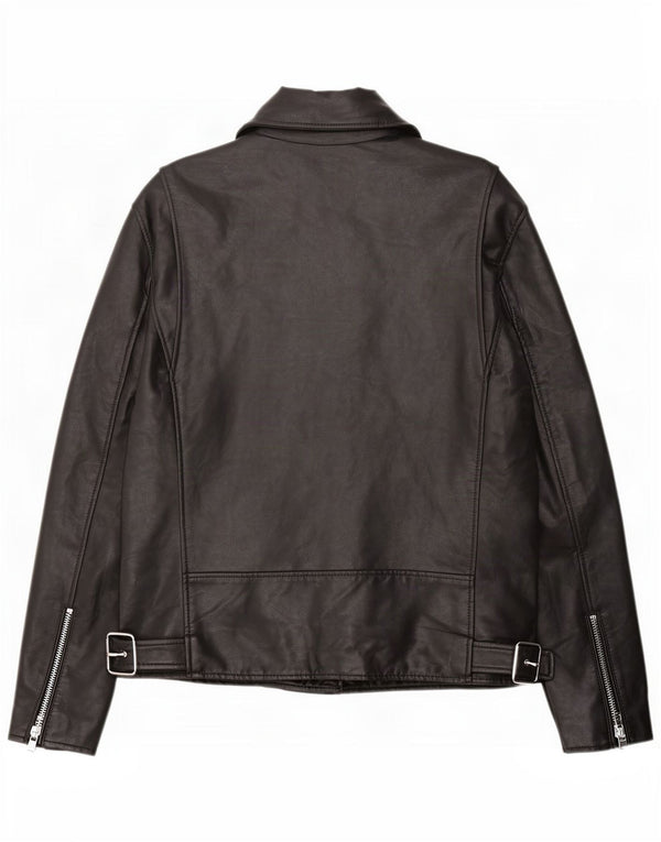 Giacca da motociclista da uomo in ecopelle Zara UK 42 XL poliuretano nero
