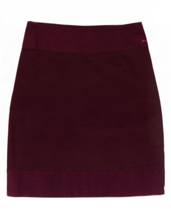 Gonna in velluto a coste da donna Weird Fish UK 12 media W34 cotone bordeaux