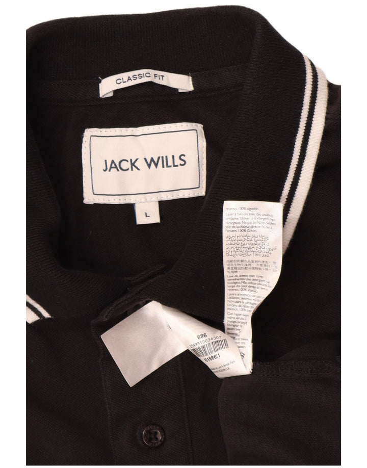 Polo da uomo dalla vestibilità classica Jack Wills, grande, in cotone nero