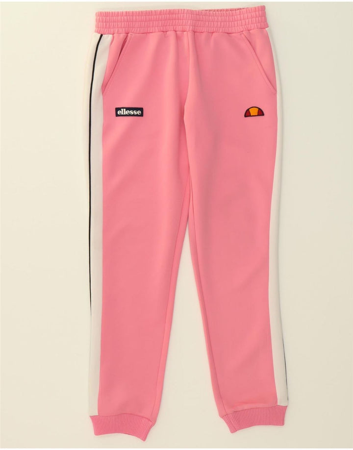ELLESSE Womens Tracksuit Trousers Joggers EU 36 Small Pink Polyester Vintage Ellesse and Second-Hand Ellesse from Messina Hembry 