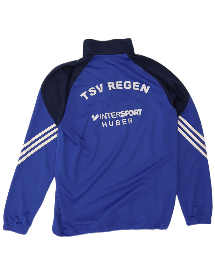 Adidas Uomo Graphic Zip Collo Pullover Tuta Top Large Blu Colourblock