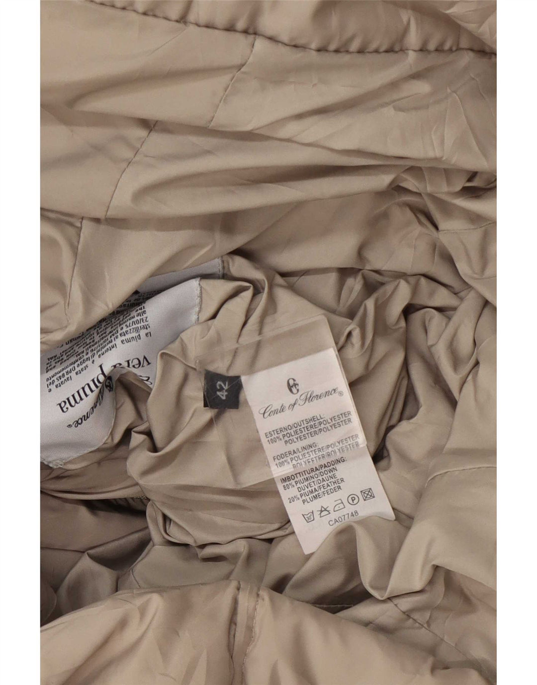Piumino Donna Conte of Florence IT 42 Beige Medio Poliestere