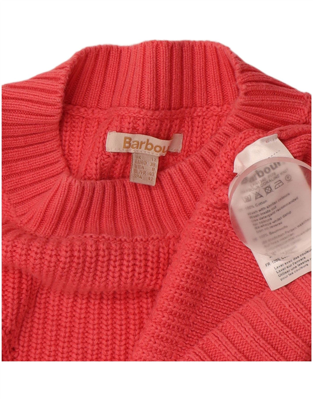 BARBOUR Maglione girocollo oversize da donna UK 12 Rosa medio