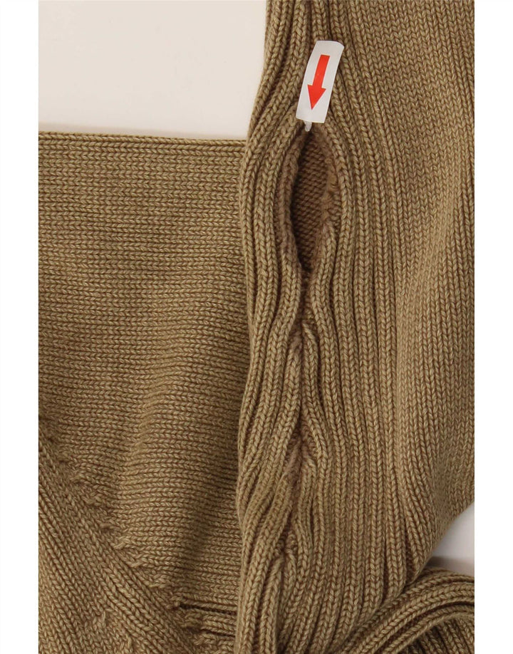 Maglione maglione con collo con zip grafica da uomo Camp David 2XL cotone marrone