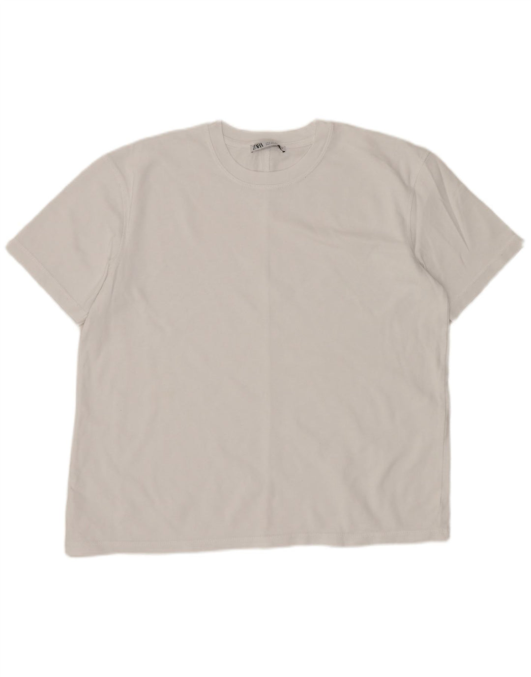ZARA T-shirt oversize da donna UK 10 piccola in cotone bianco
