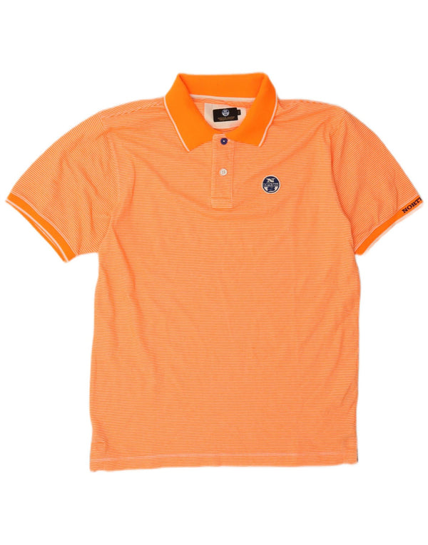Polo da uomo North Sails XL in cotone gessato arancione