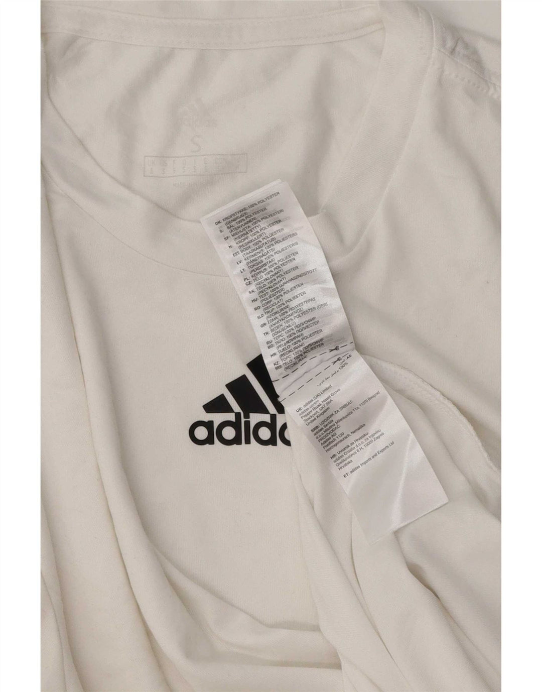 Maglietta Adidas Aeroready da uomo, piccola, in poliestere bianco