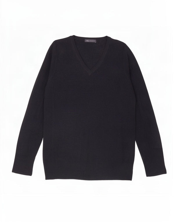 Maglione maglione con scollo a V da donna Marks & Spencer UK 16 grande blu navy