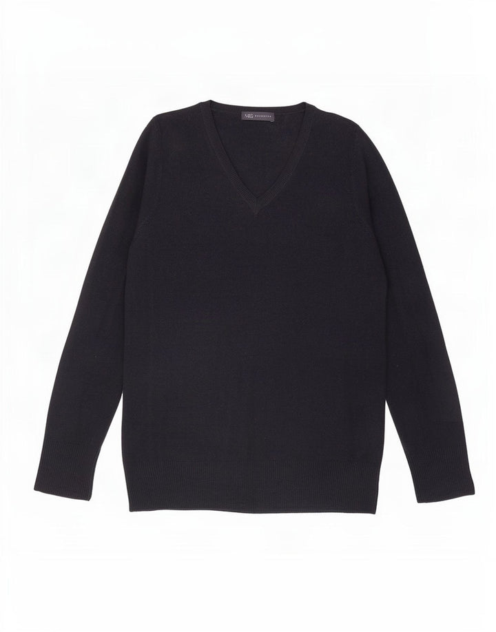 Maglione maglione con scollo a V da donna Marks & Spencer UK 16 grande blu navy