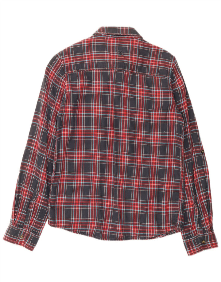 FAT FACE Camicia in flanella per ragazzi 12-13 anni scozzese rossa