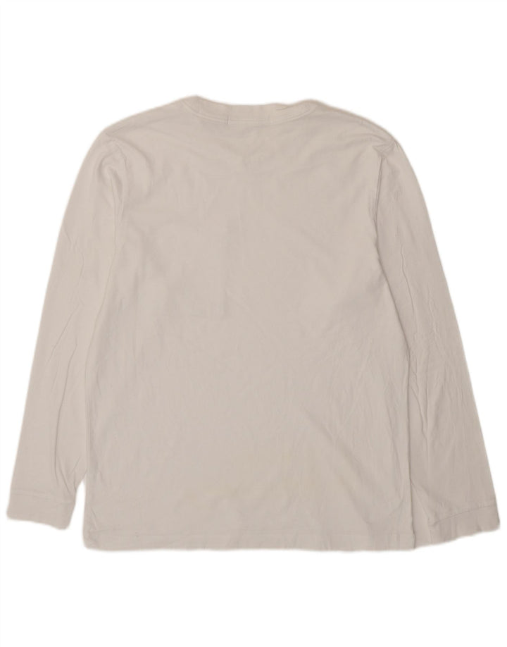 Calvin Klein Jeans Top da uomo a maniche lunghe grande bianco