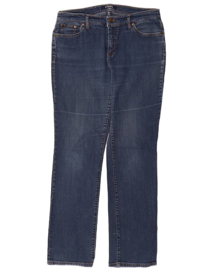 Jeans dritti da donna CHAPS US 10 grandi W30 L31 cotone blu