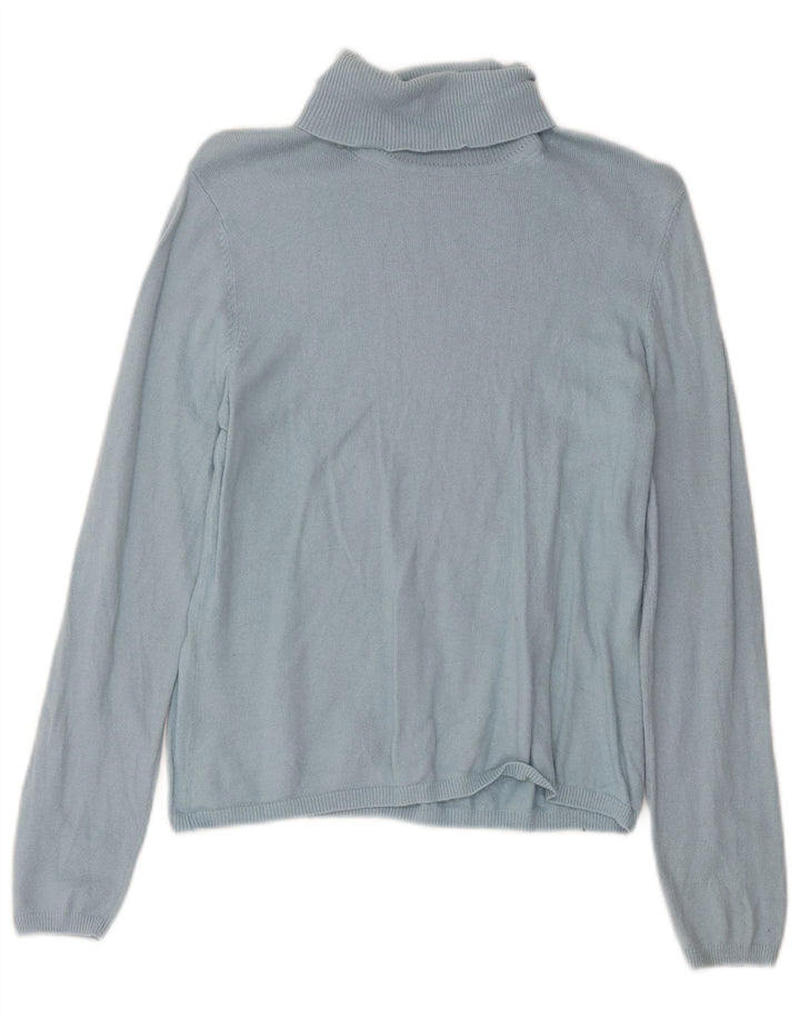 Maglione maglione a collo alto da donna Marks & Spencer UK 14 Viscosa blu medio