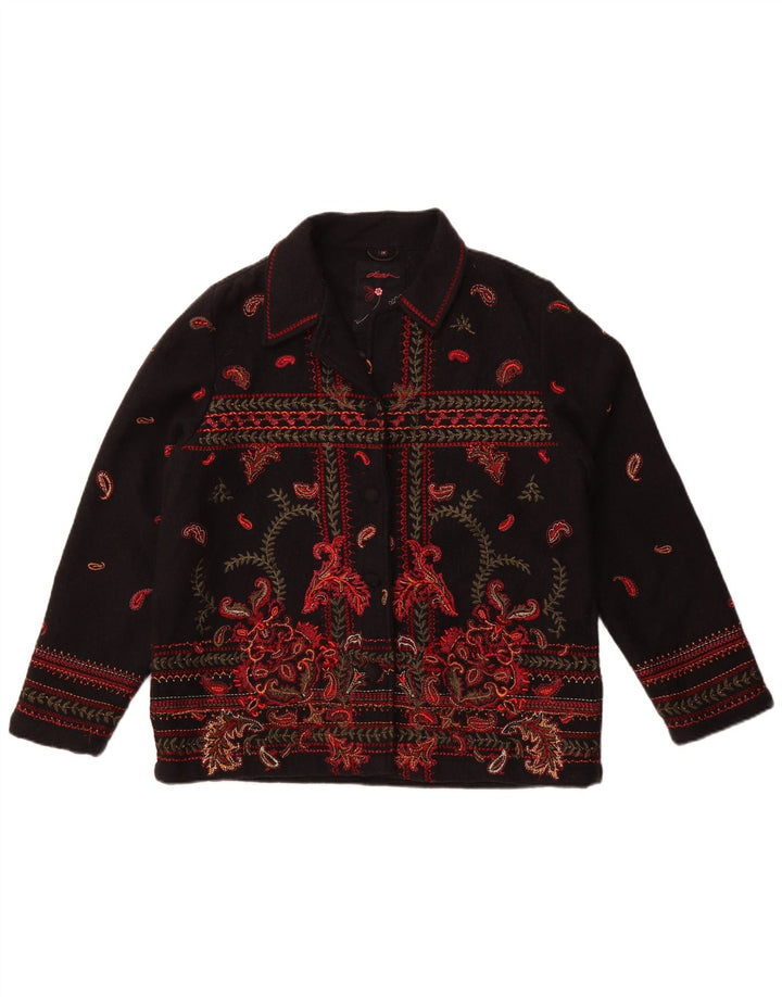 Giacca bomber da donna Dash UK 14 grande lana cachemire nera