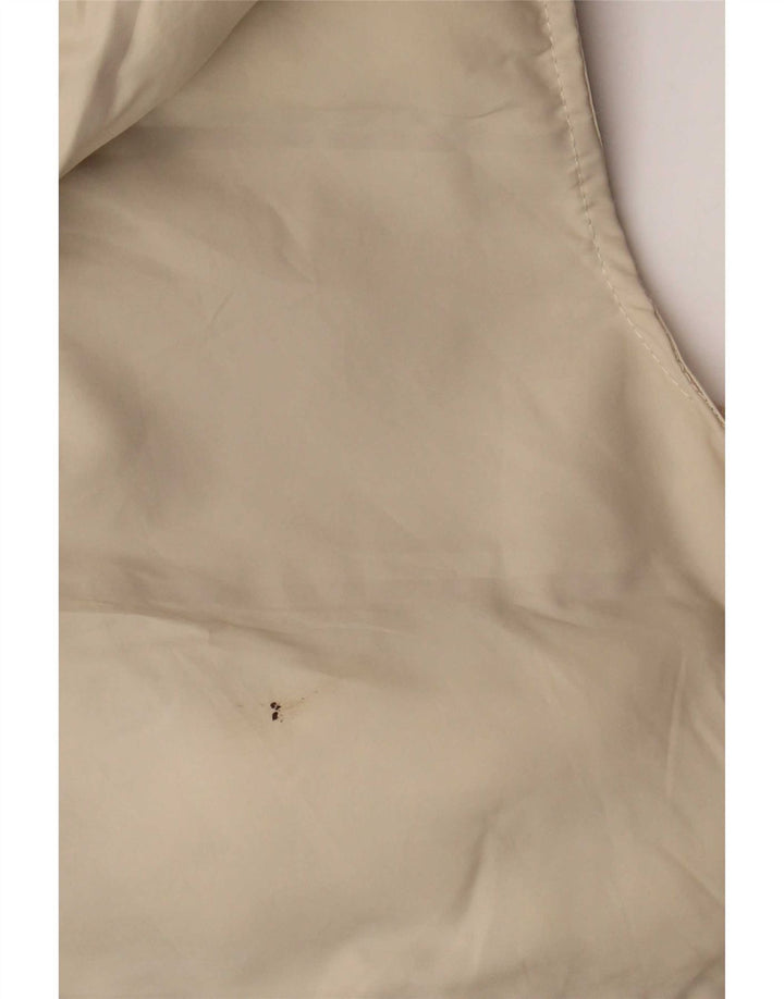 Gilet imbottito con cappuccio lungo da donna Zara UK 14 Poliestere beige medio