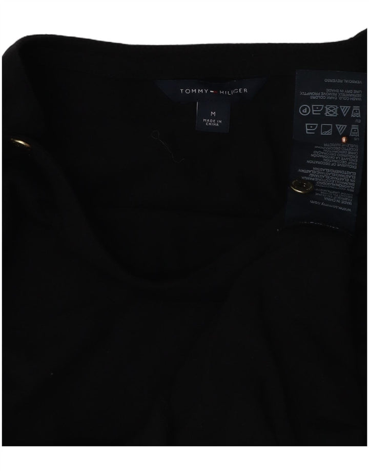 Top da donna Tommy Hilfiger manica 3/4 UK 12 cotone nero medio