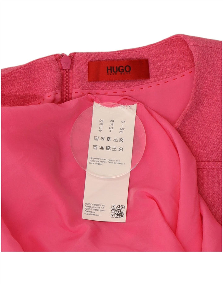 Abito tubino da donna Hugo Boss UK 8 piccolo poliestere rosa