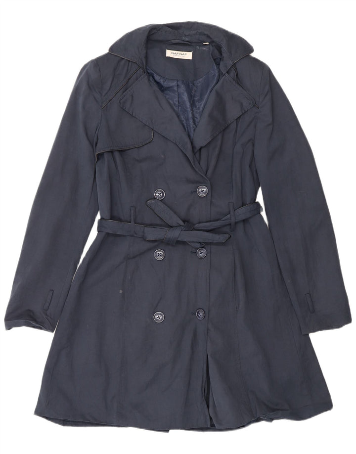 Trench Donna Naf Naf IT 48 XL Blu Navy Cotone