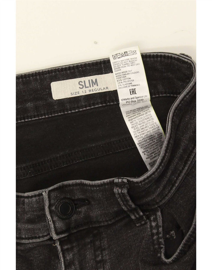 Jeans slim da donna Marks & Spencer UK 12 medio W30 L27 cotone grigio