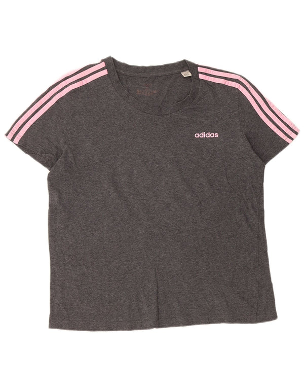 T-shirt corta da donna Adidas UK 20/22 XL cotone grigio