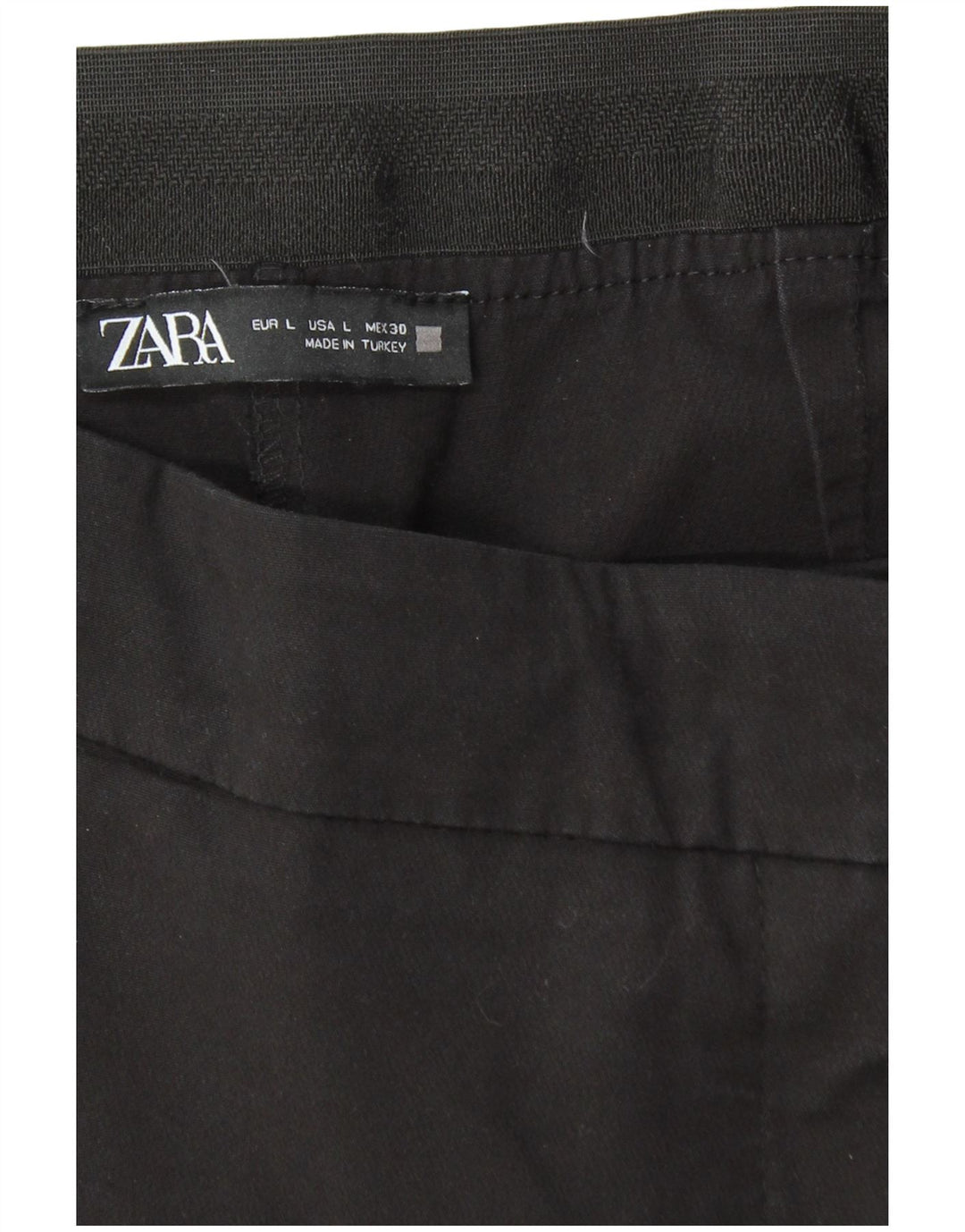 Pantaloni casual slim da donna ZARA grandi W32 L26 neri