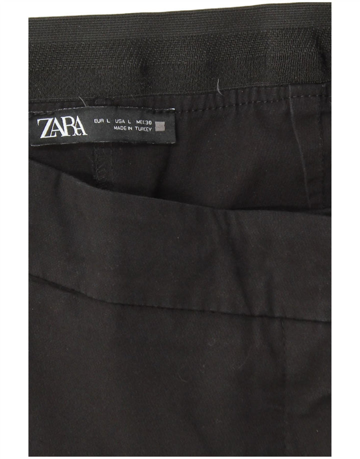Pantaloni casual slim da donna ZARA grandi W32 L26 neri