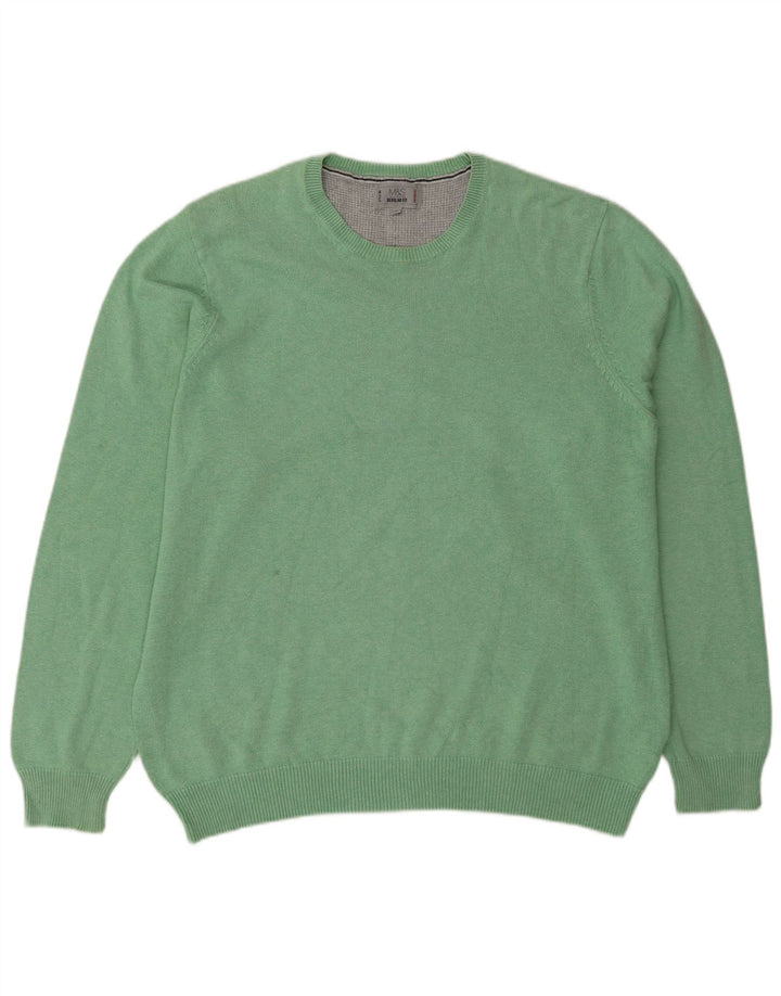 Maglione maglione girocollo vestibilità regolare da uomo Marks & Spencer grande verde