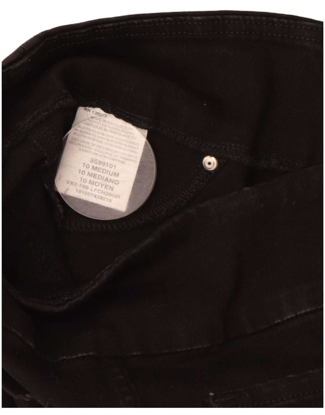 Bermuda Lee da donna Sculpting Slim Fit US 10 Large W30 cotone nero