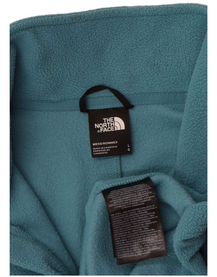 Maglione in pile da uomo The North Face con zip e collo, grande, in poliestere blu