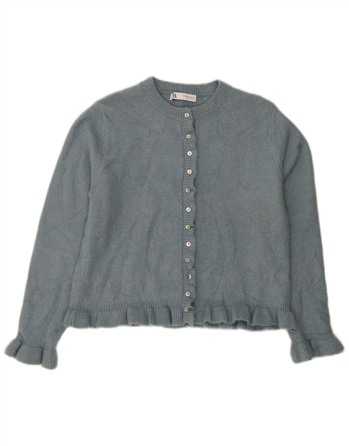 Maglione cardigan da donna Zara UK 14 Poliestere blu medio