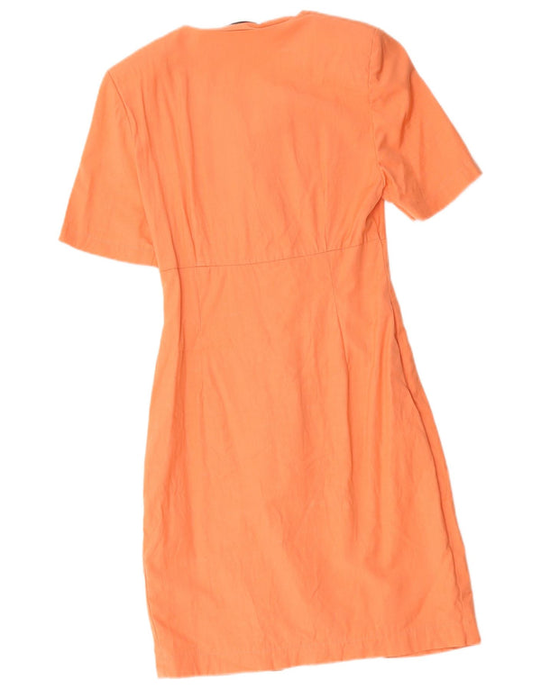 Abito tubino vintage da donna UK 10 piccolo arancione