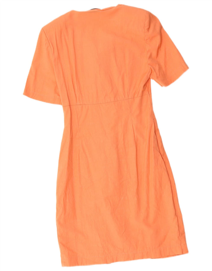 Abito tubino vintage da donna UK 10 piccolo arancione
