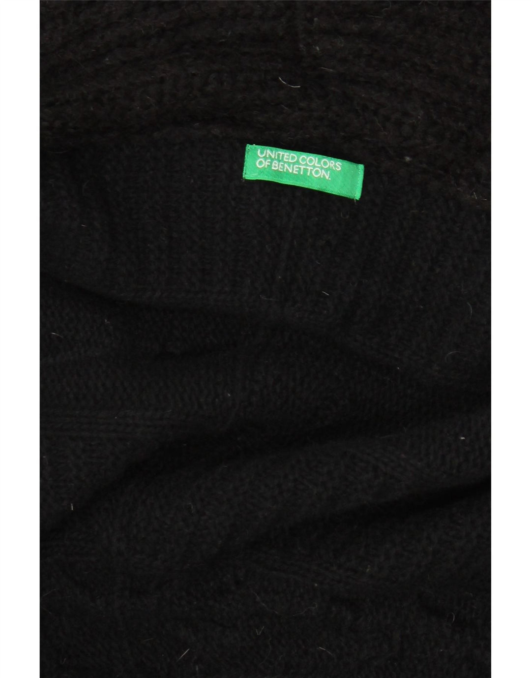 BENETTON Womens Open Cardigan Sweater UK 16 Large Black Wool Vintage Benetton and Second-Hand Benetton from Messina Hembry 