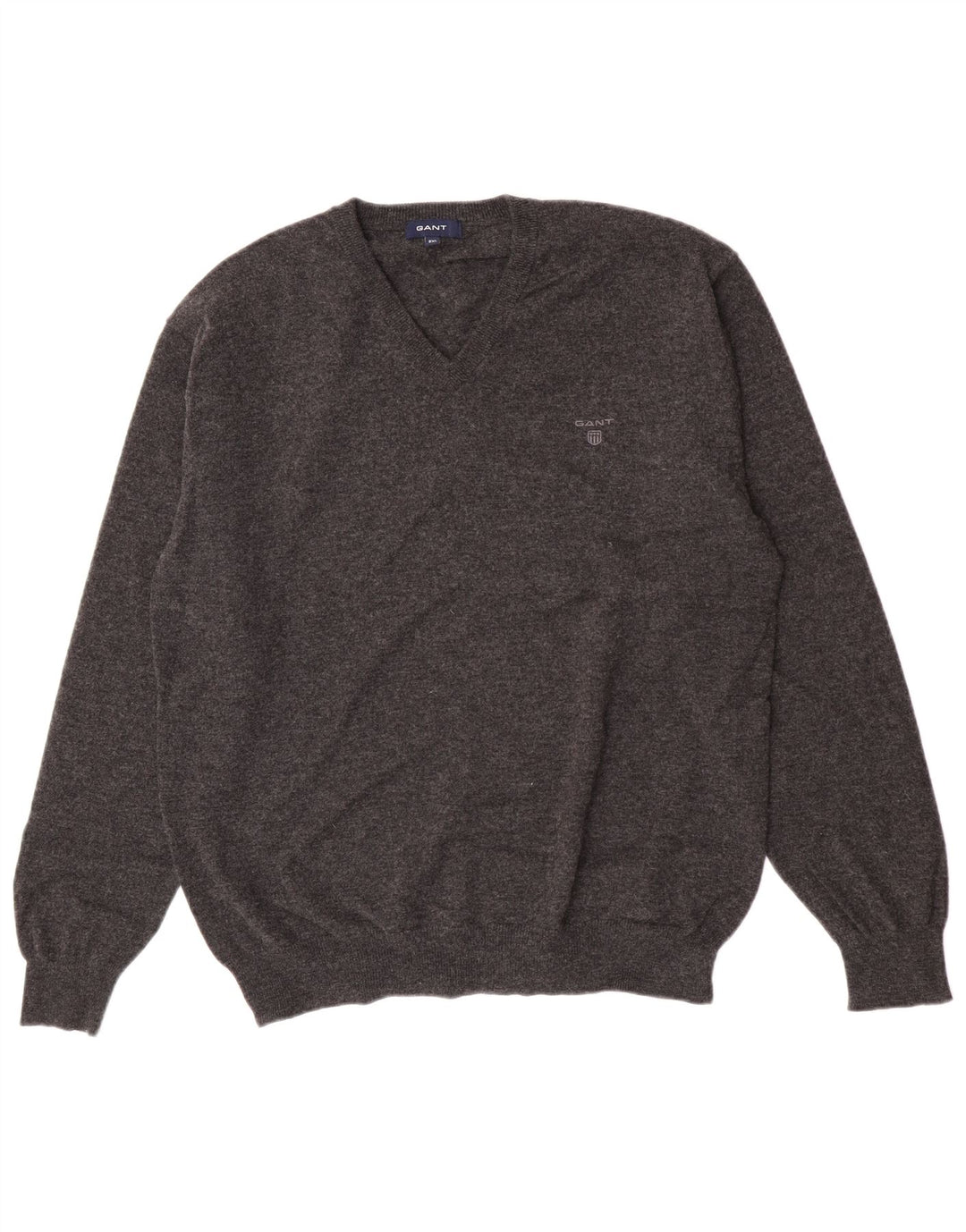 Gant Maglione da uomo con scollo a V 2XL Lana d'agnello grigia