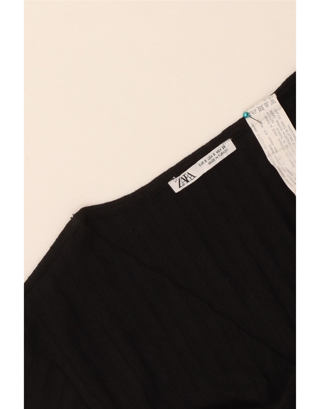 Top corto da donna Zara UK 8 piccolo poliestere nero
