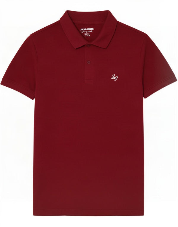 Polo da uomo Jack & Jones piccola bordeaux in cotone