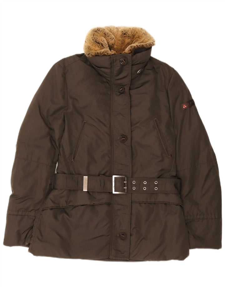 PEUTEREY Womens Padded Jacket IT 44 Medium Brown Polyamide