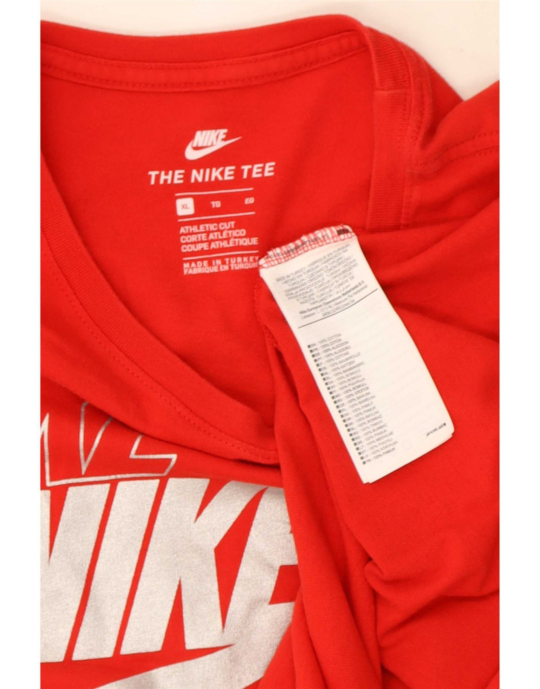 T-shirt grafica da uomo Nike Top XL in cotone rosso