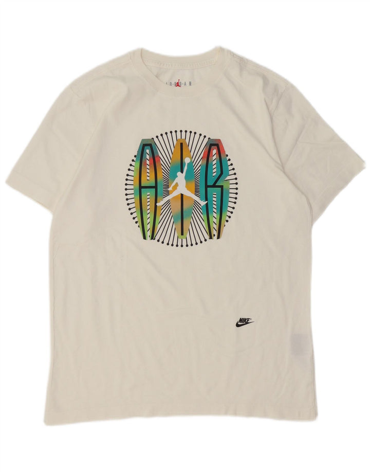 T-shirt grafica da uomo Jordan Top in cotone bianco medio