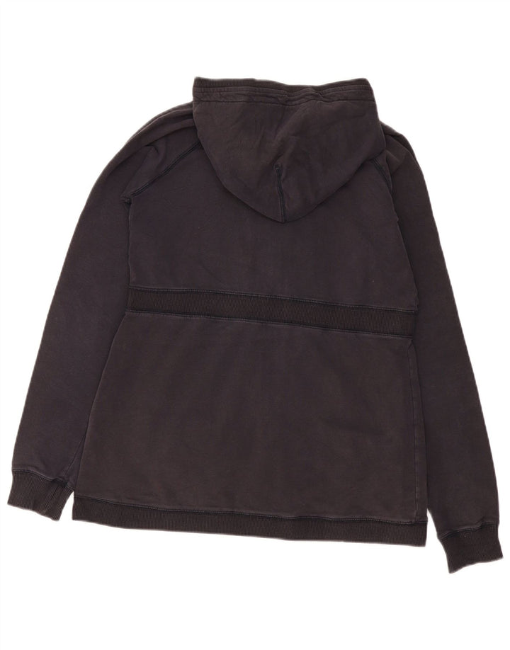 Maglione con cappuccio e zip da donna Woolrich UK 12 cotone nero medio