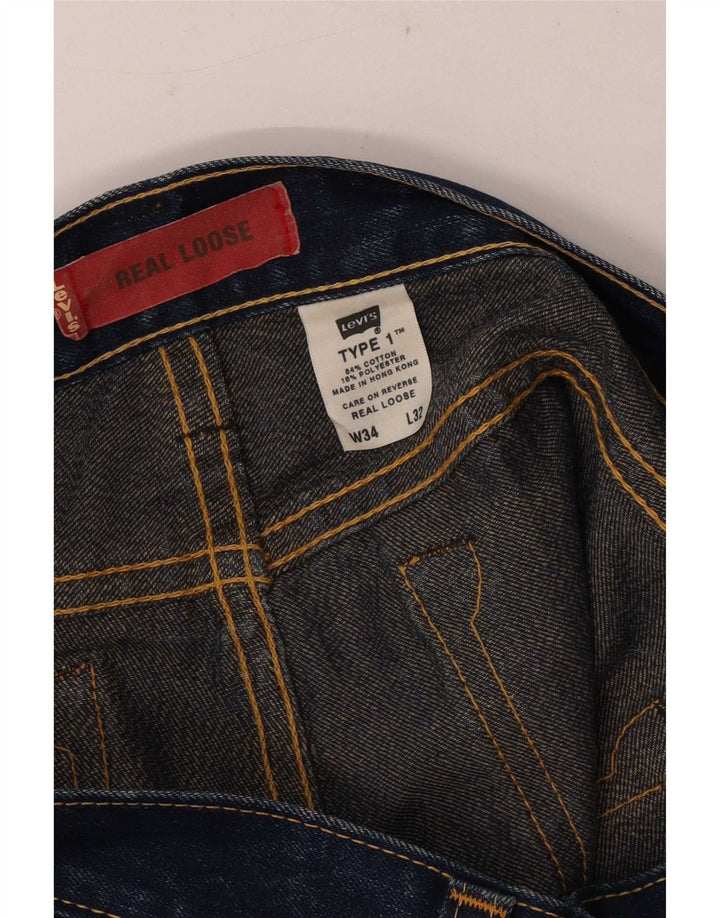 Jeans larghi da uomo Levi's W34 L27 cotone blu navy